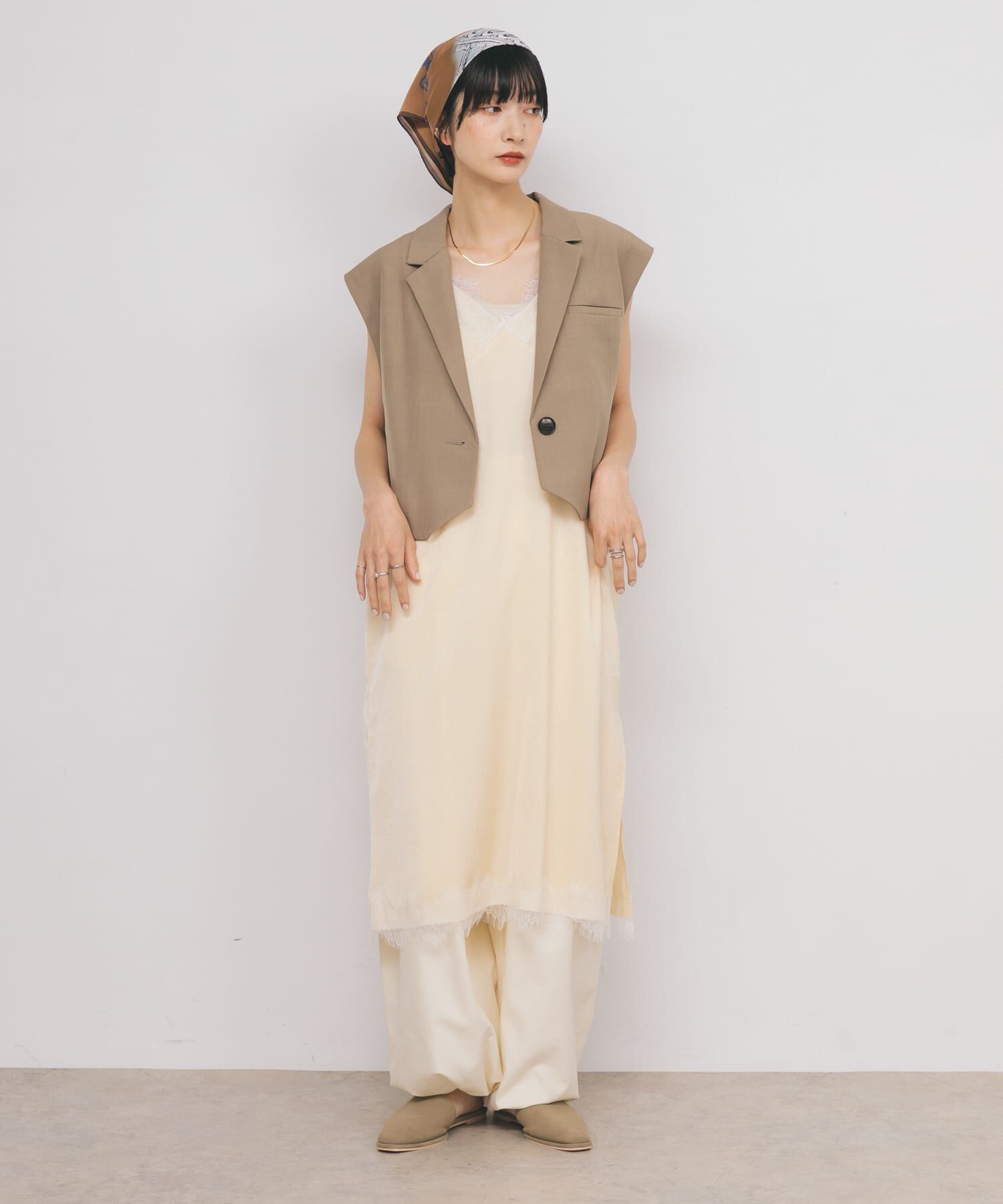  「レーストリムキャミワンピース」|ワンピース|