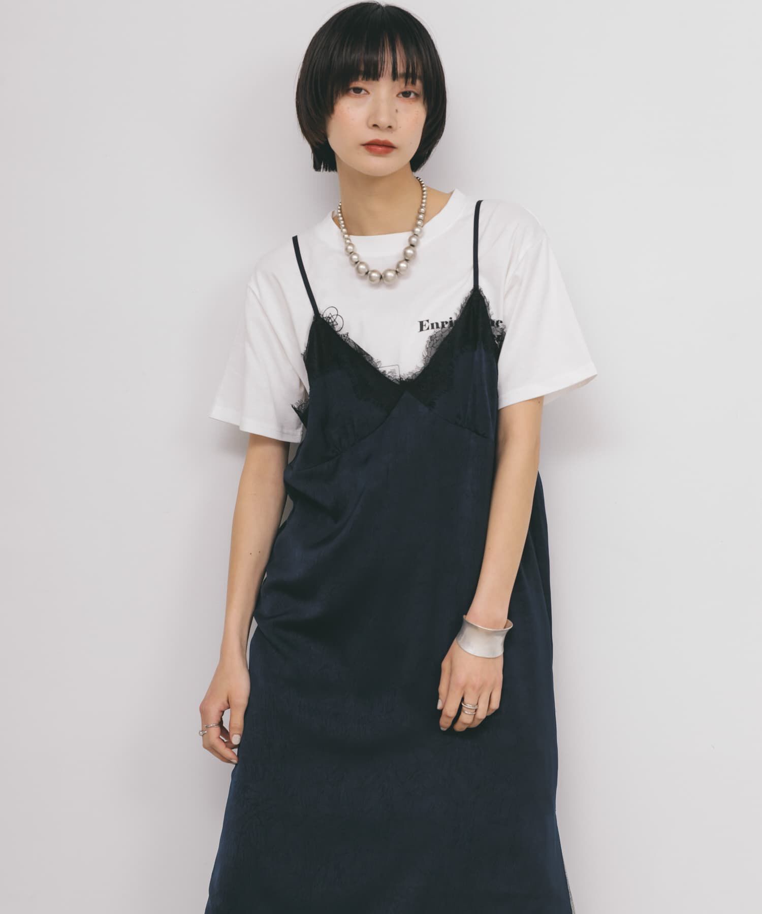  「レーストリムキャミワンピース」|ワンピース|