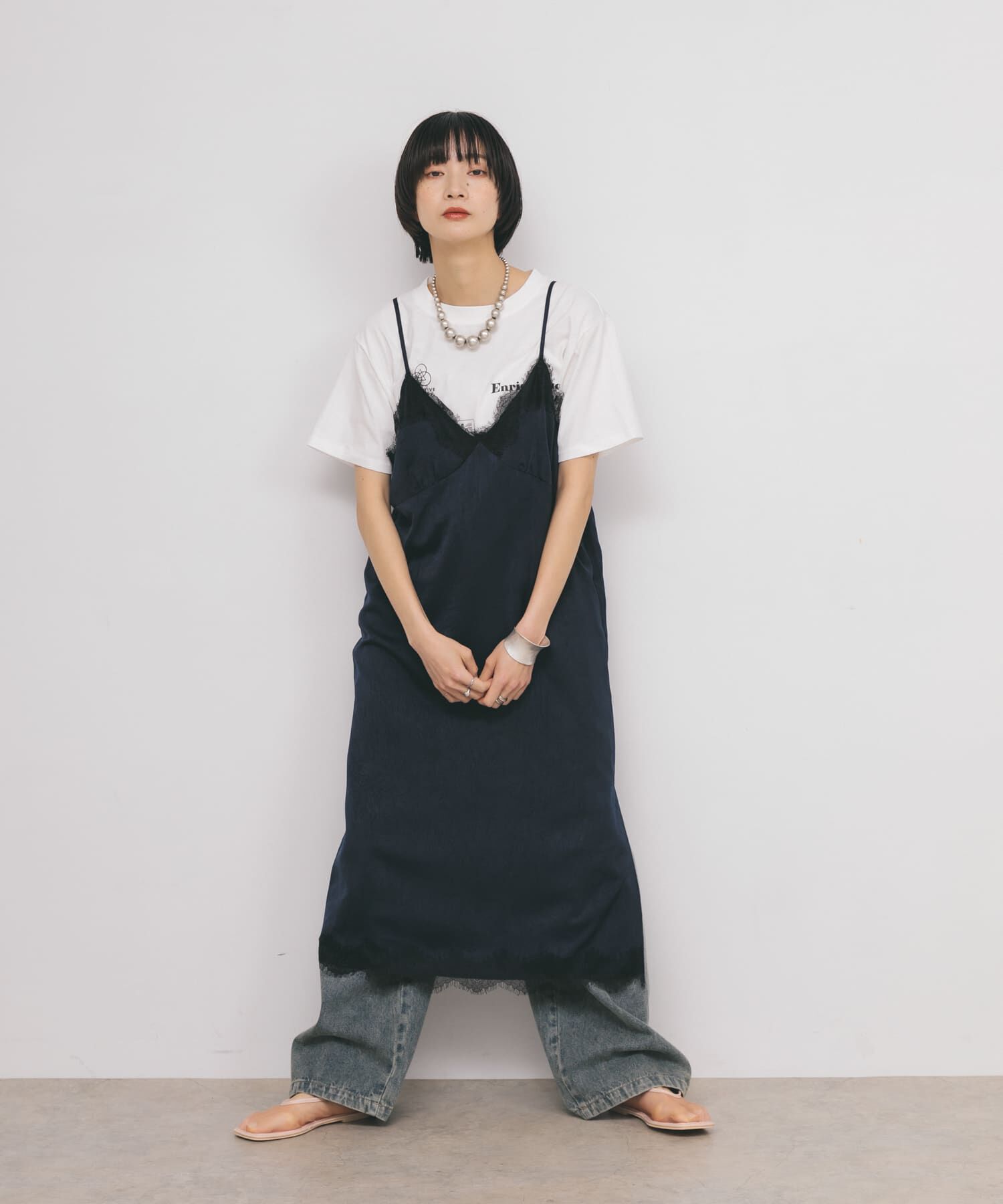  「レーストリムキャミワンピース」|ワンピース|