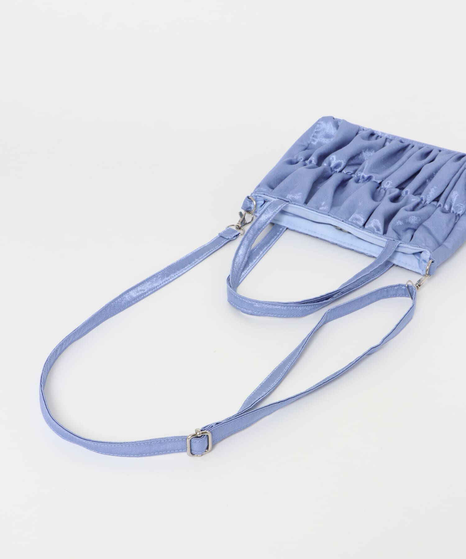  「サテンギャザーハンドBAG」|ハンドバッグ|