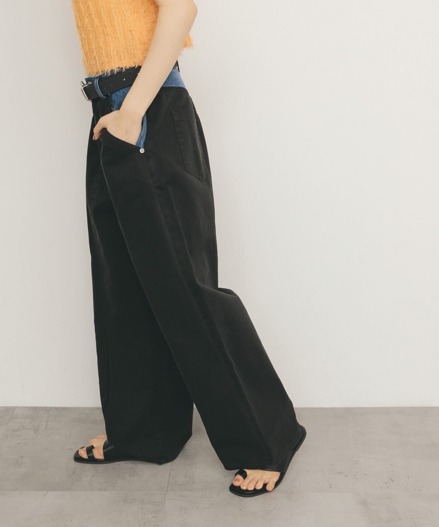  「『2サイズ展開』バイカラーコクーンパンツ」|その他|