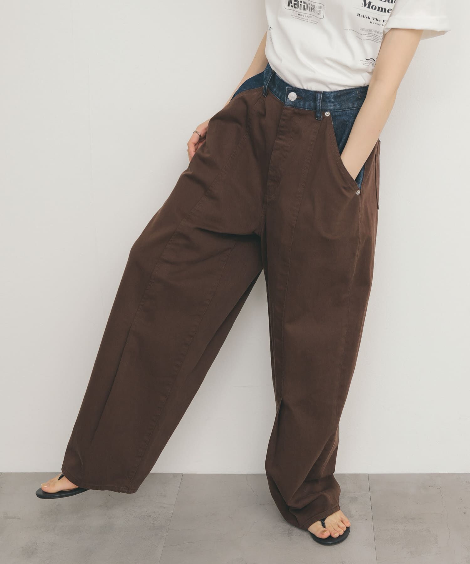  「『2サイズ展開』バイカラーコクーンパンツ」|その他|