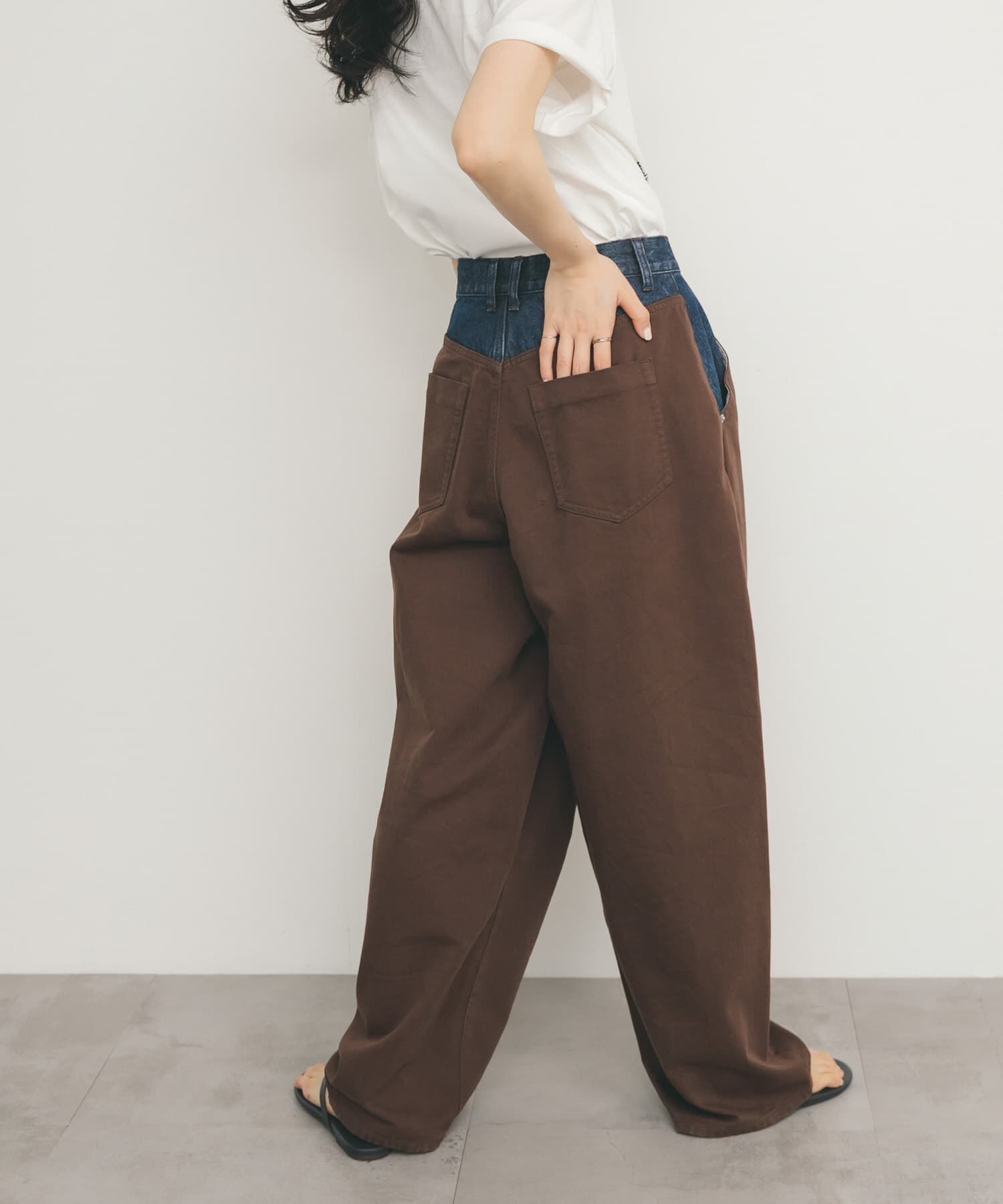  「『2サイズ展開』バイカラーコクーンパンツ」|その他|