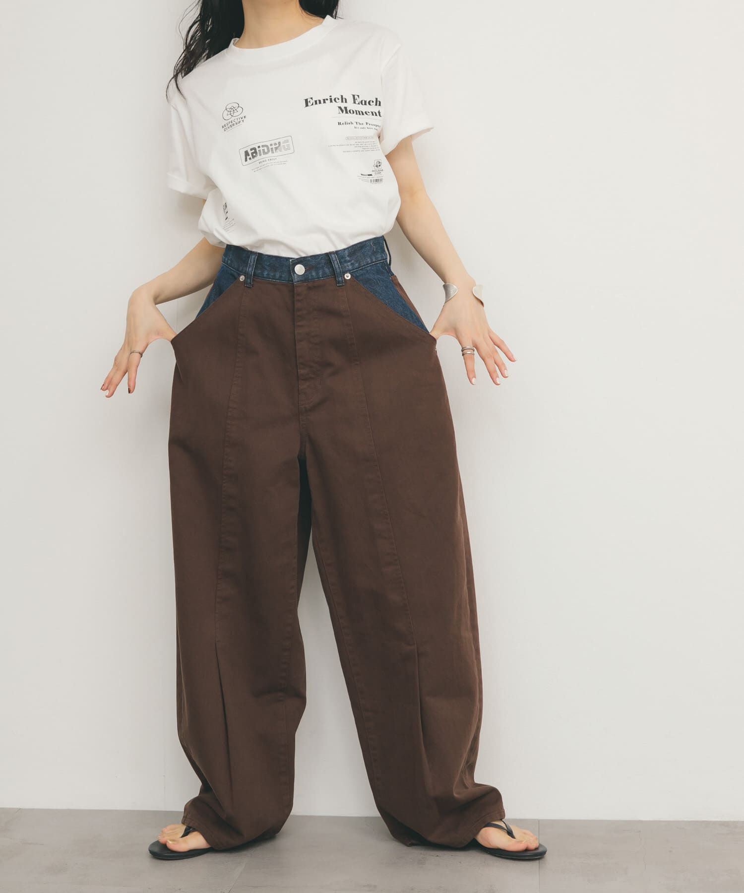  「『2サイズ展開』バイカラーコクーンパンツ」|その他|