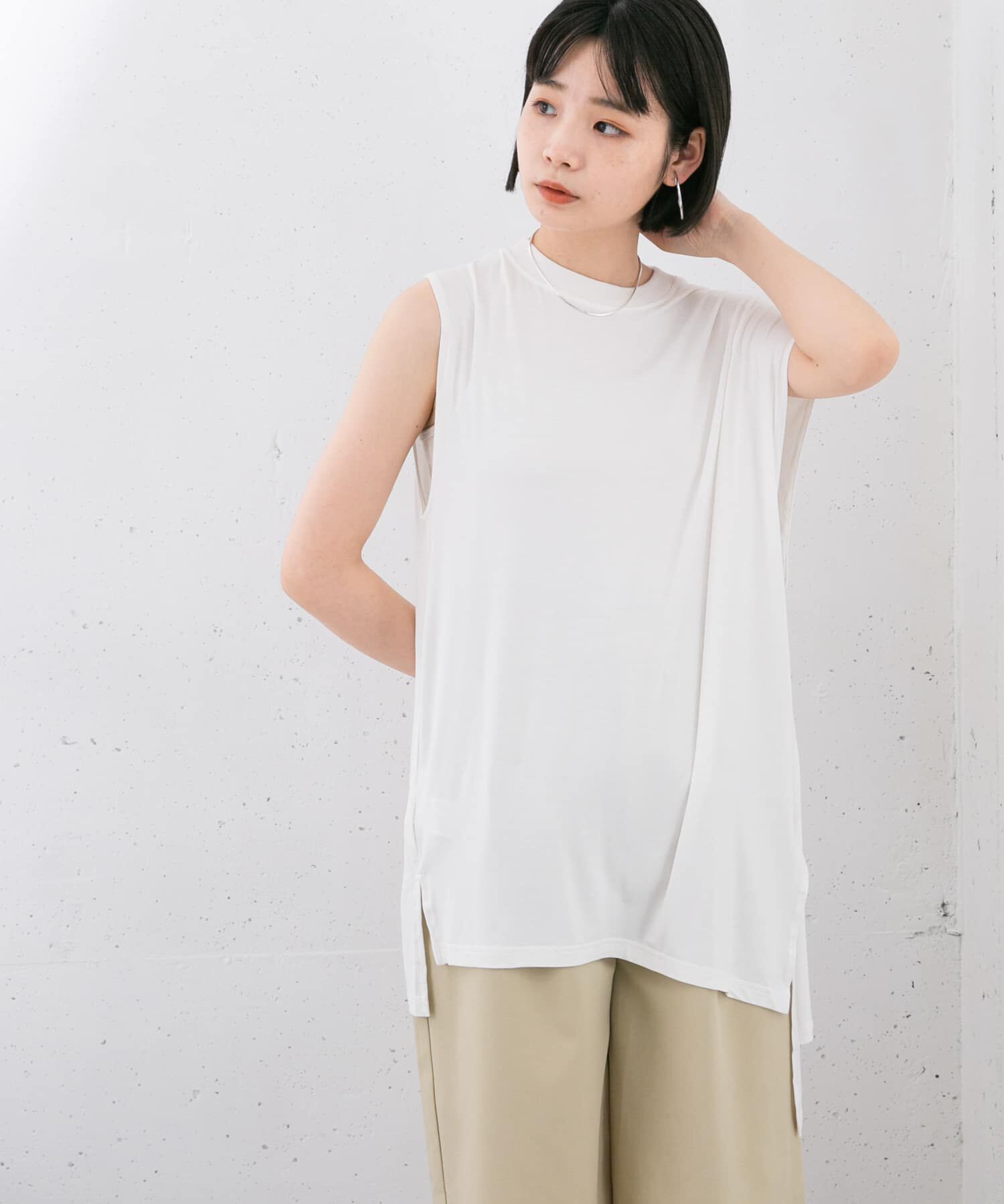  「アシンメトリーレーヨンカットソー」|Tシャツ・カットソー|