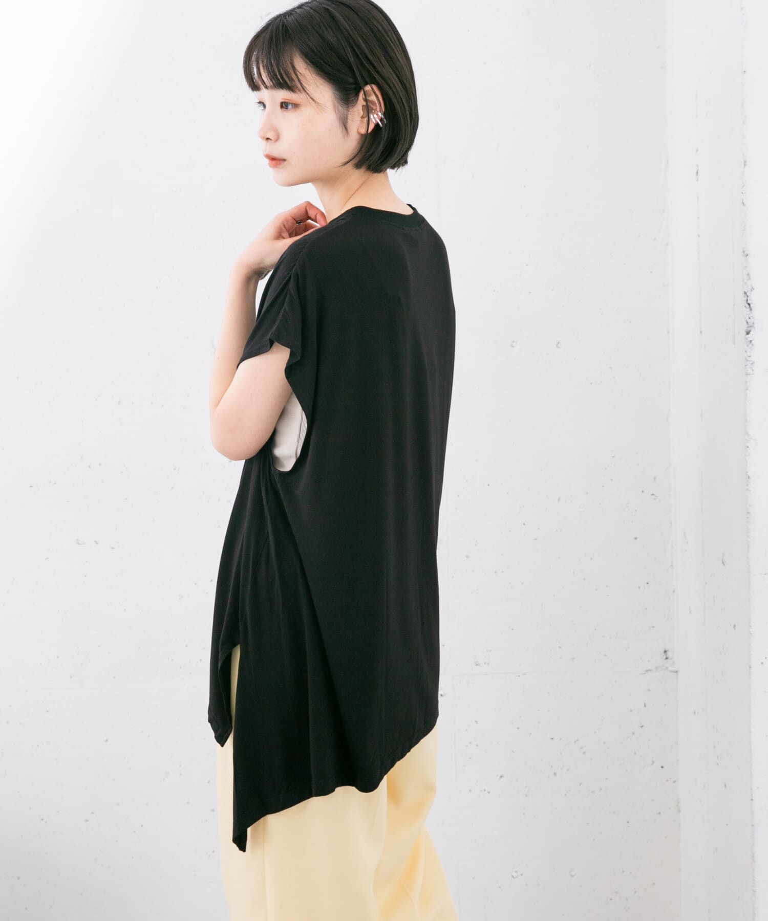  「アシンメトリーレーヨンカットソー」|Tシャツ・カットソー|