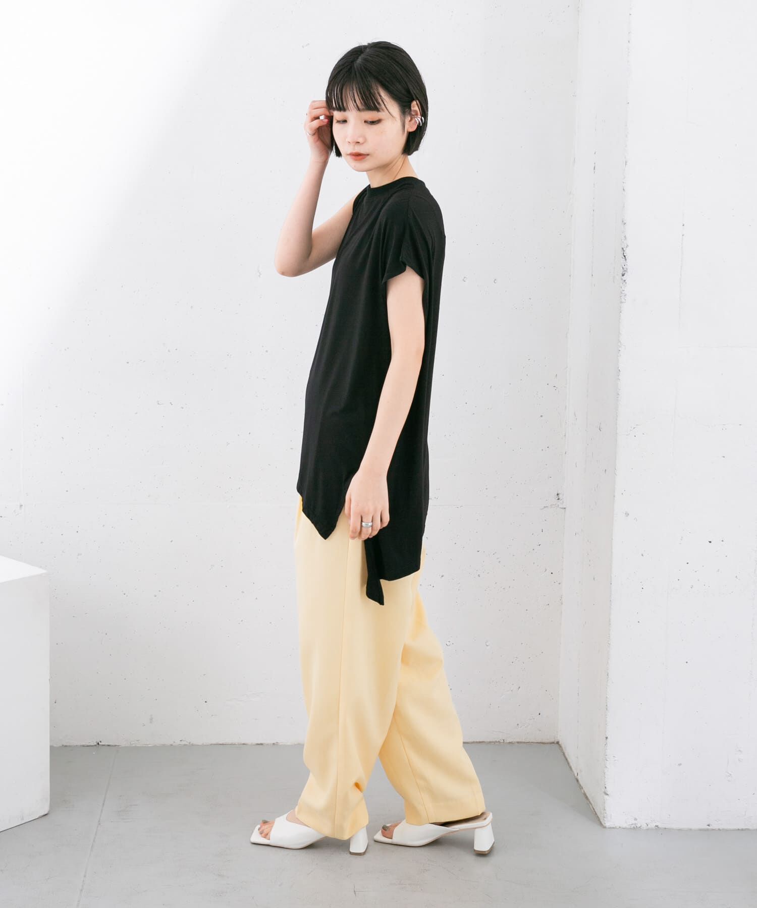  「アシンメトリーレーヨンカットソー」|Tシャツ・カットソー|