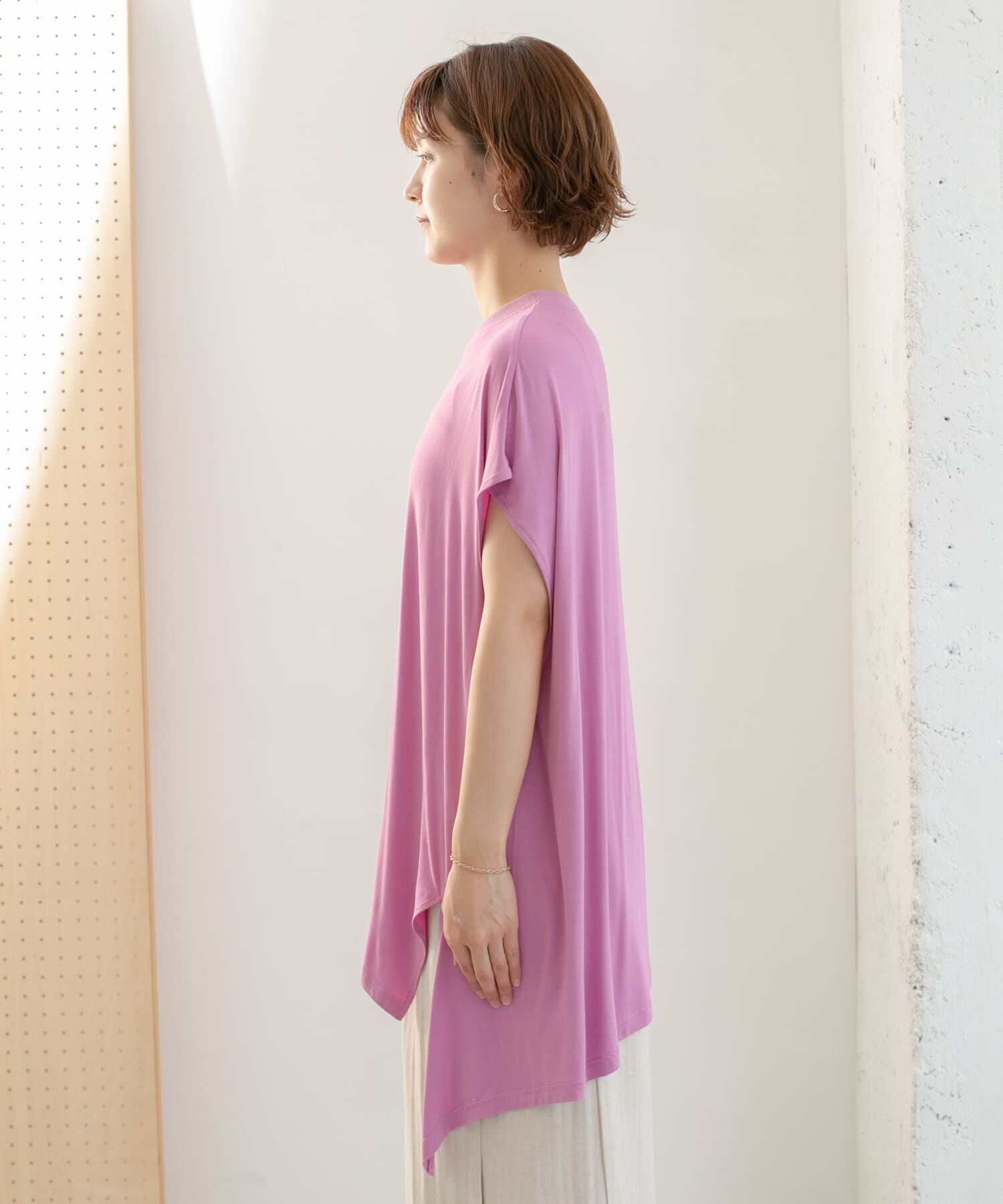  「アシンメトリーレーヨンカットソー」|Tシャツ・カットソー|