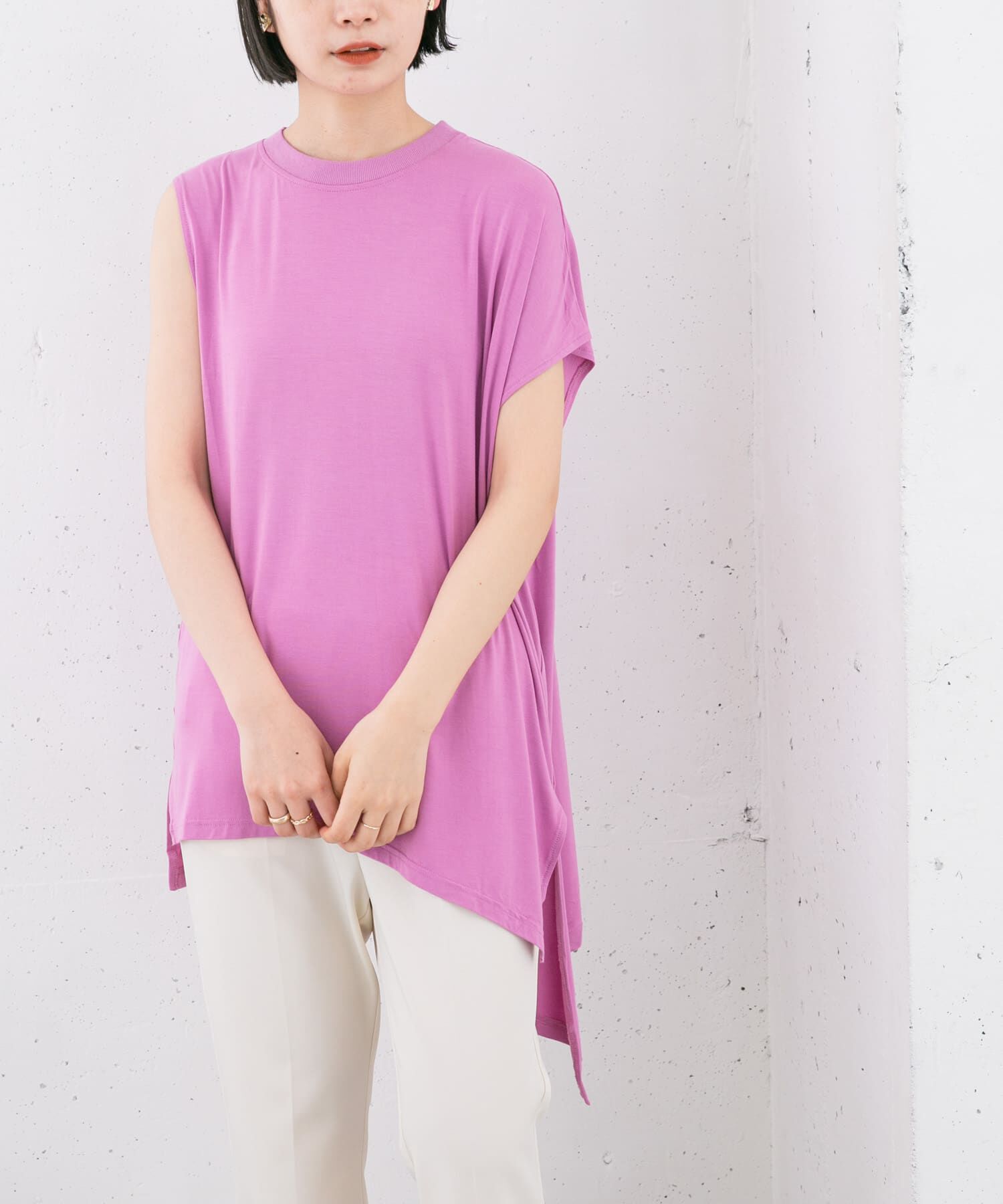  「アシンメトリーレーヨンカットソー」|Tシャツ・カットソー|
