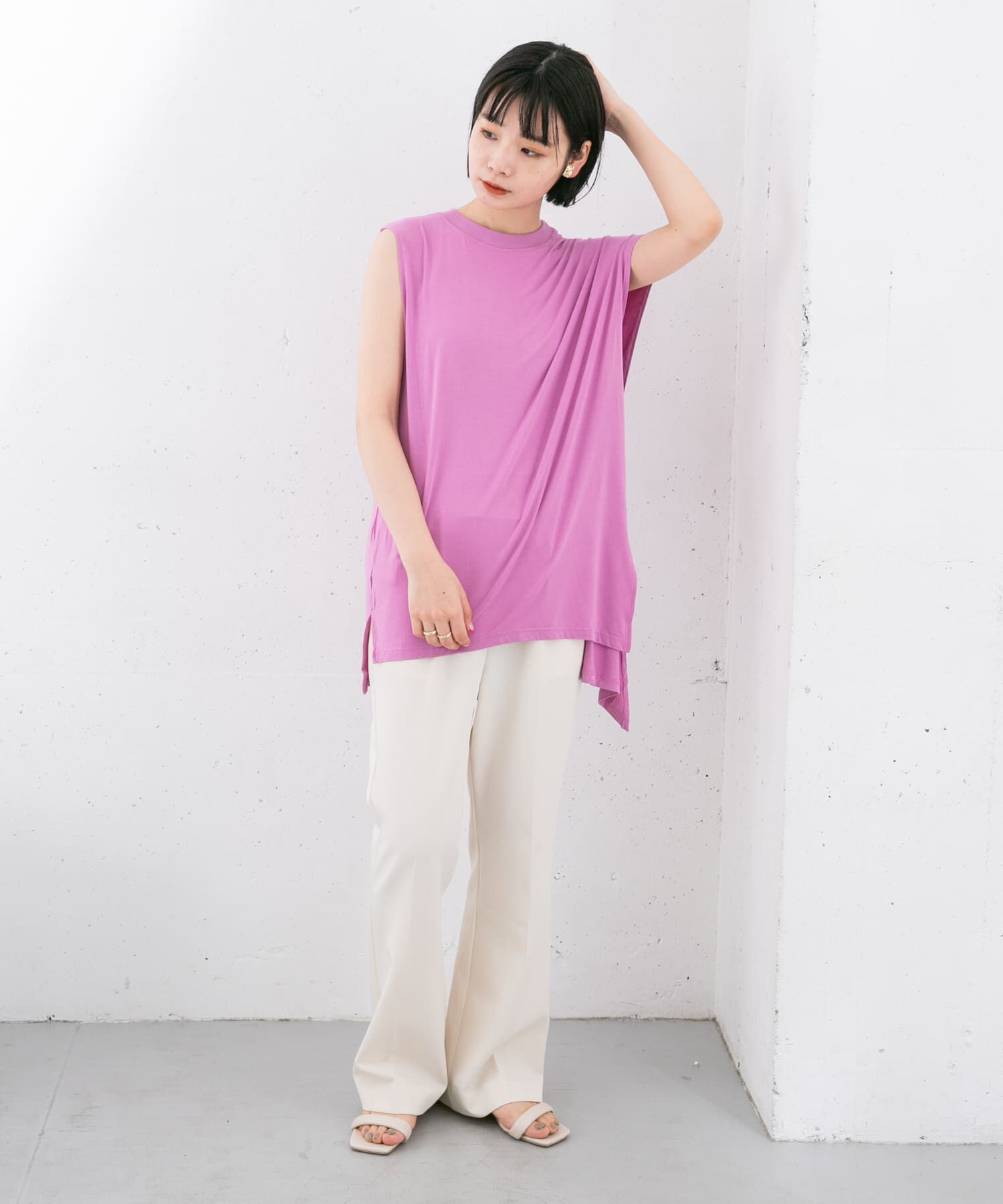  「アシンメトリーレーヨンカットソー」|Tシャツ・カットソー|