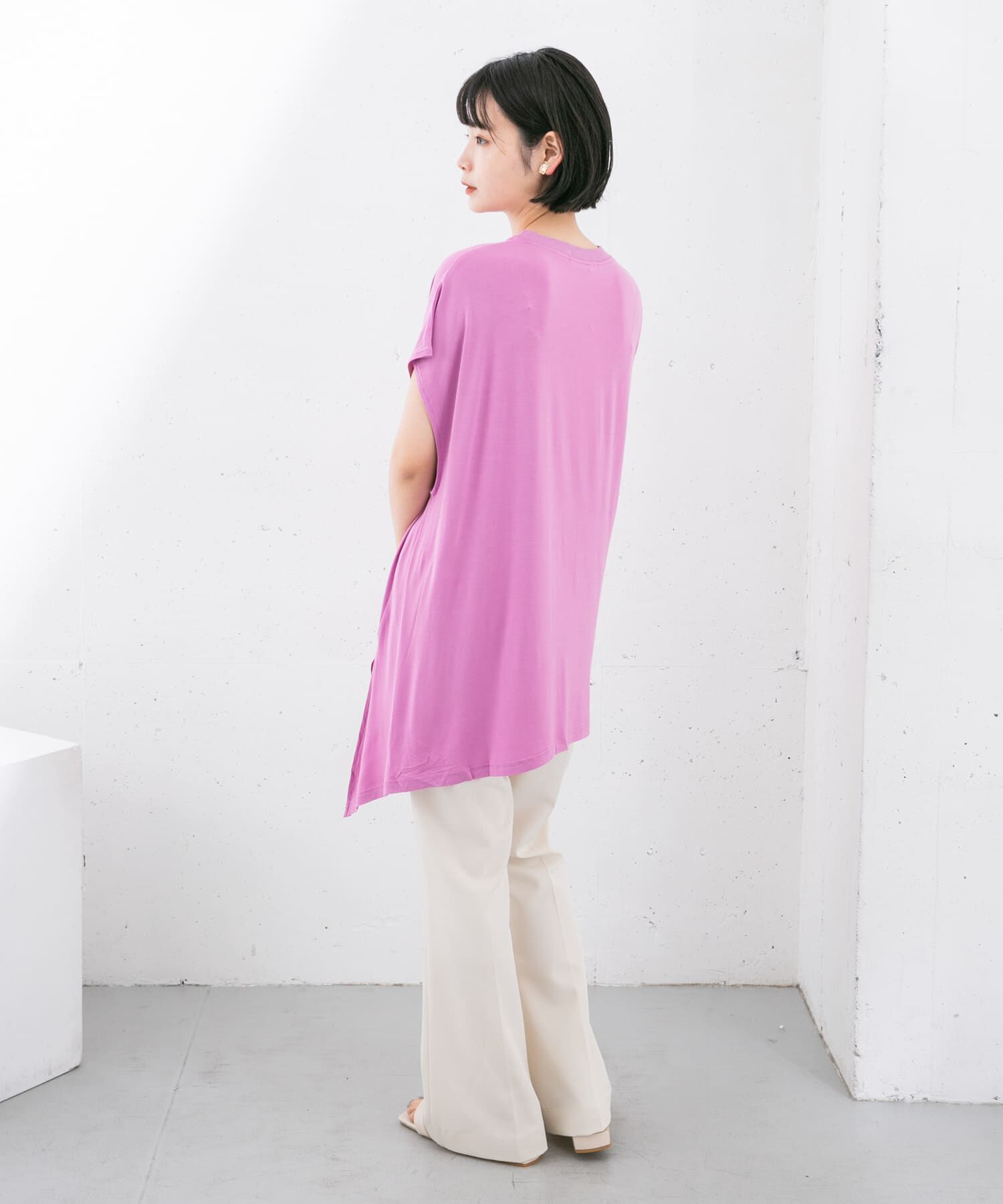  「アシンメトリーレーヨンカットソー」|Tシャツ・カットソー|