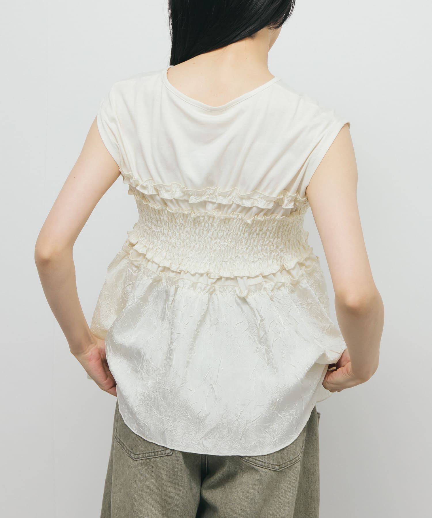  「フリルドッキングカットソー」|Tシャツ・カットソー|