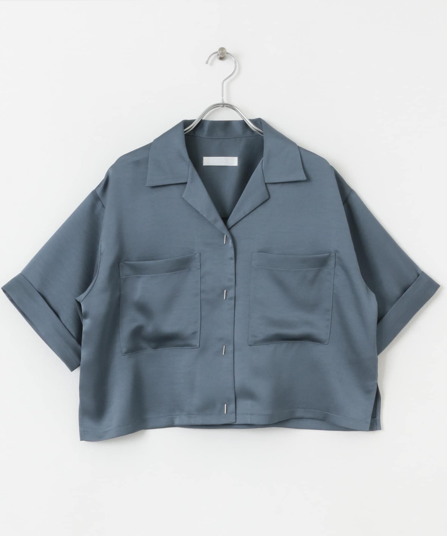 SENSE OF PLACE by URBAN RESEARCH「サテンオープンカラークロップドシャツ」|シャツ・ブラウス|