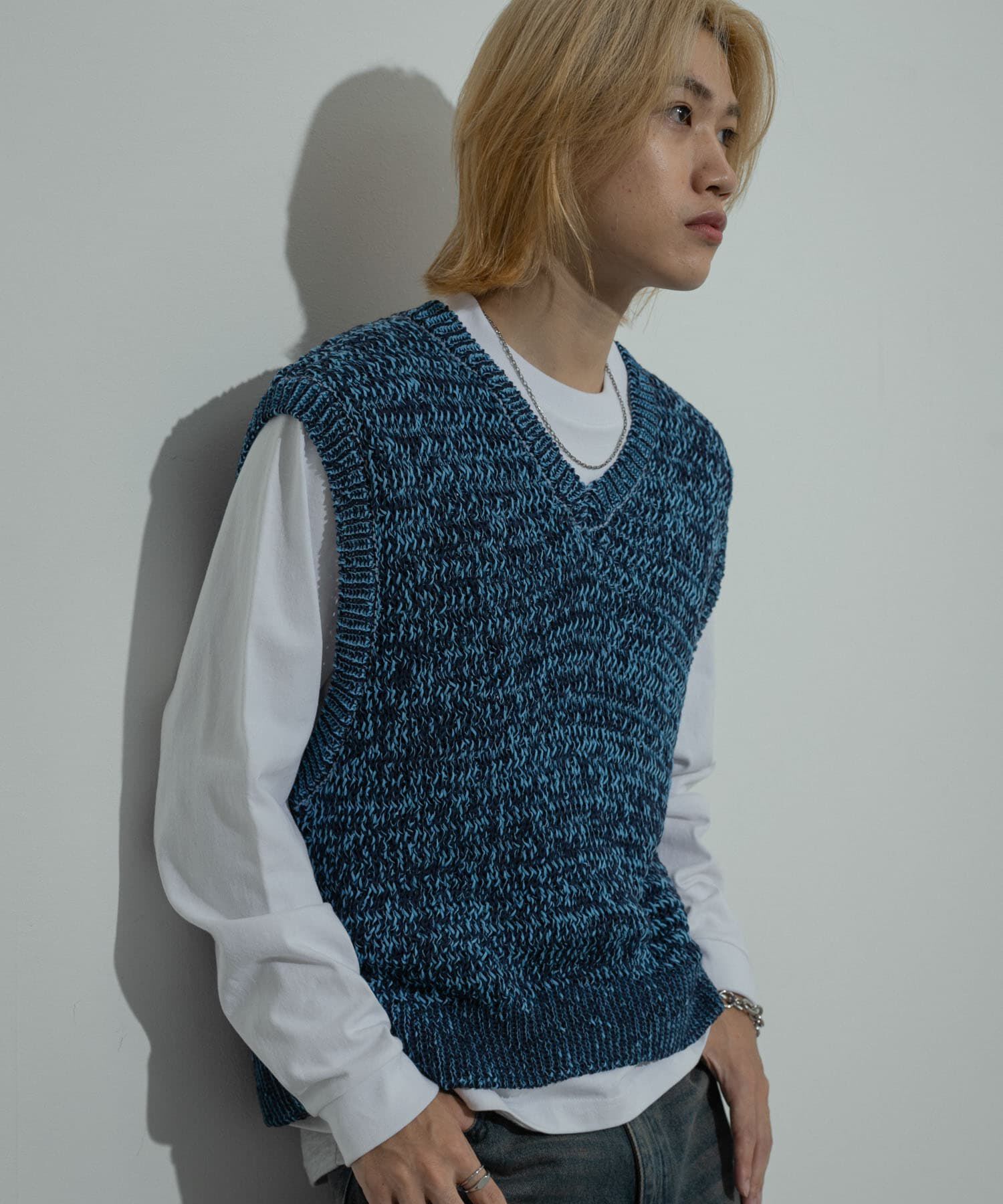 SENSE OF PLACE by URBAN RESEARCH「ミックスヤーンニットベスト」|ニット・セーター|