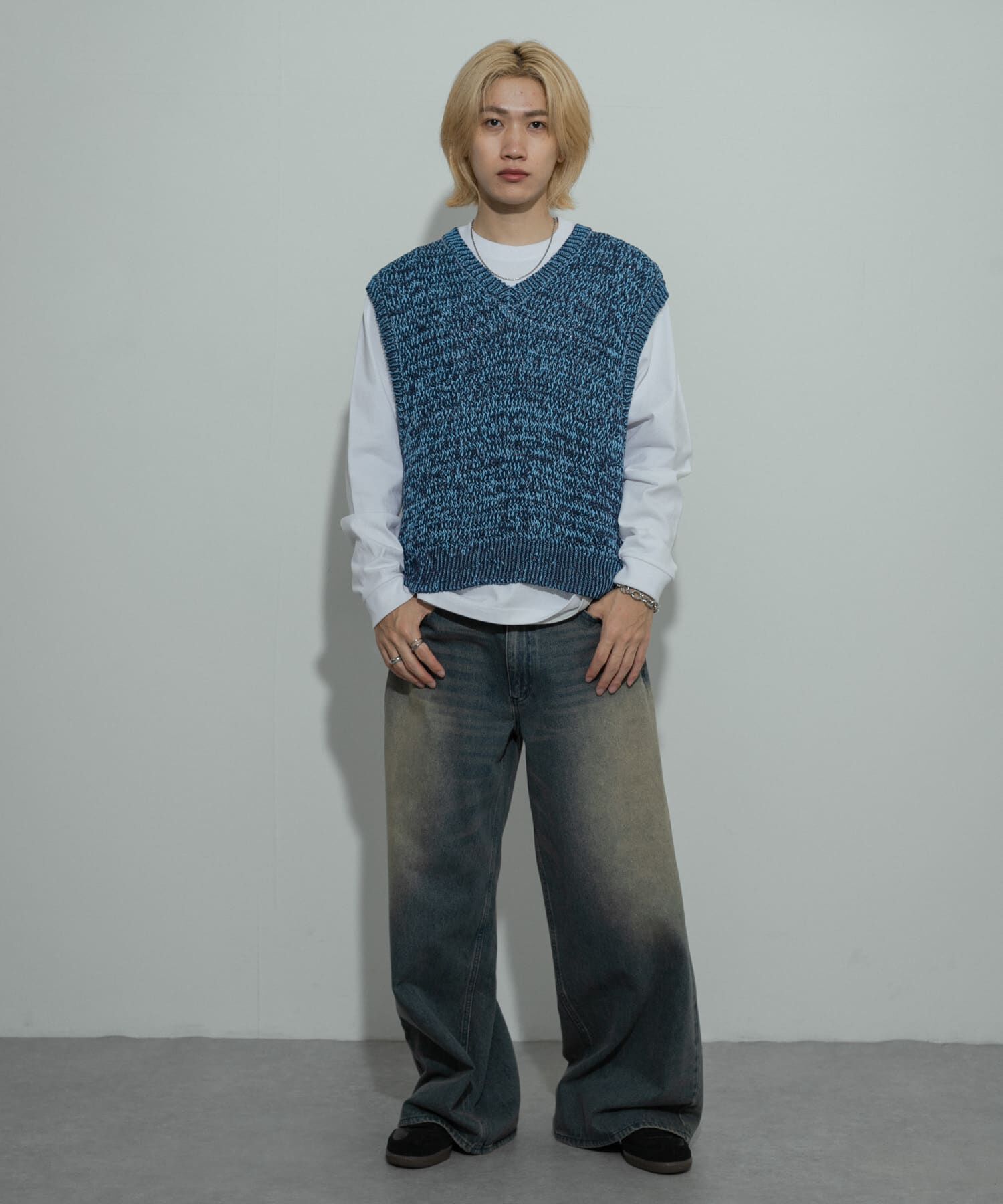 SENSE OF PLACE by URBAN RESEARCH「ミックスヤーンニットベスト」|ニット・セーター|