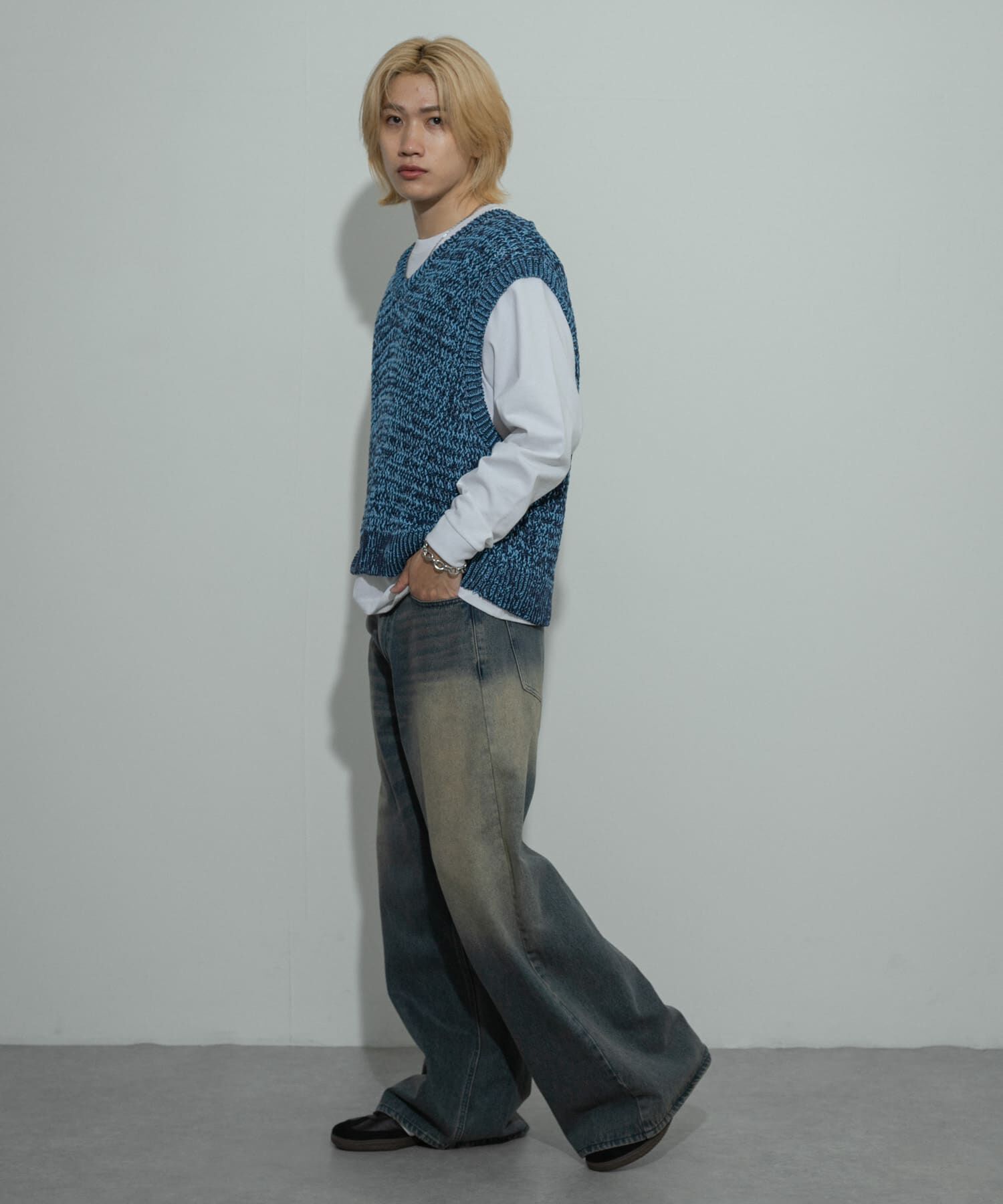 SENSE OF PLACE by URBAN RESEARCH「ミックスヤーンニットベスト」|ニット・セーター|