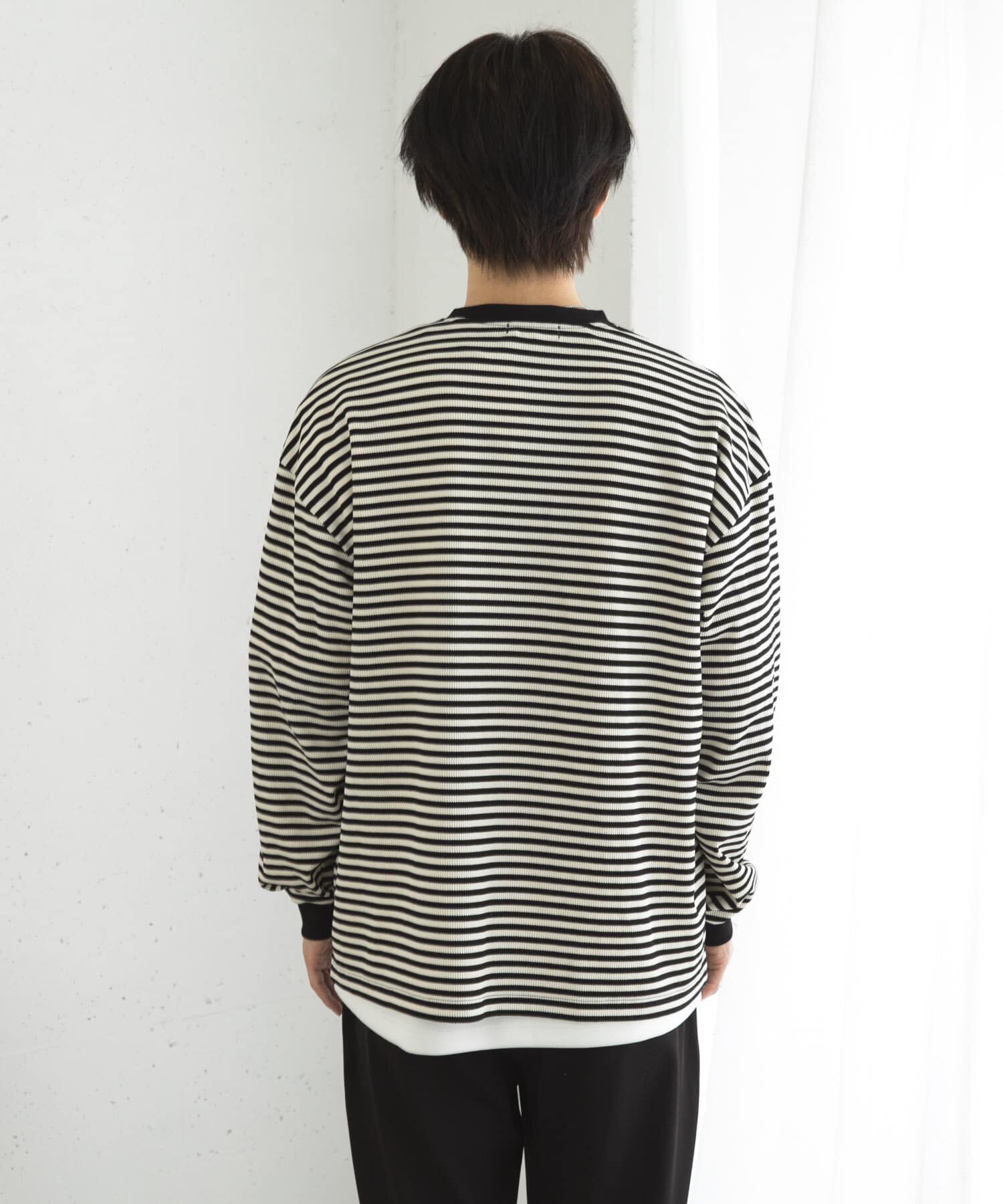 SENSE OF PLACE by URBAN RESEARCH「ワッフルボーダーロングTシャツ」|Tシャツ・カットソー|