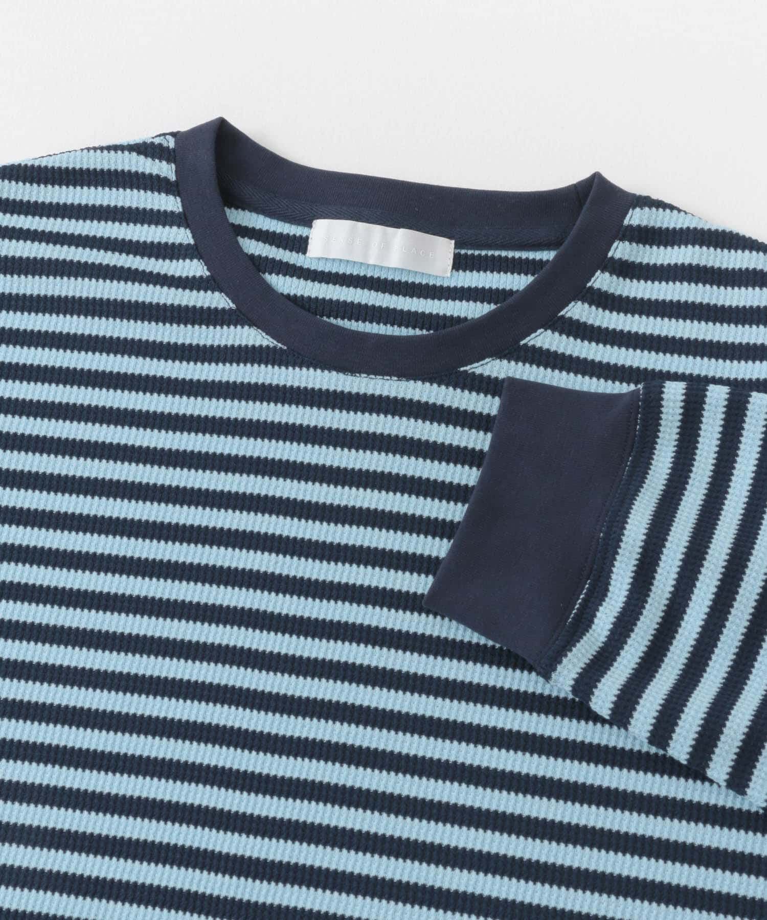 SENSE OF PLACE by URBAN RESEARCH「ワッフルボーダーロングTシャツ」|Tシャツ・カットソー|