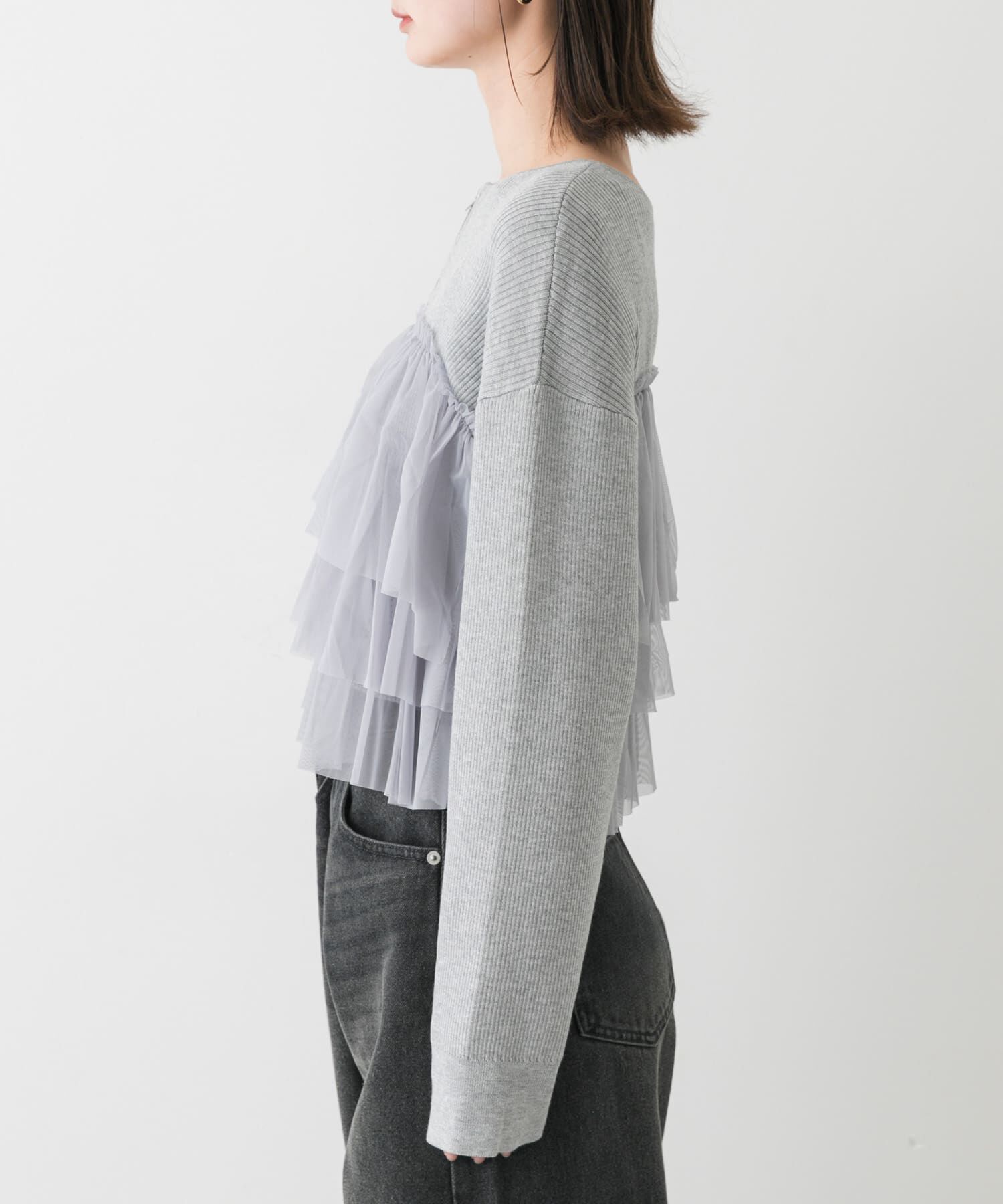 SENSE OF PLACE by URBAN RESEARCH「ダブルジップフリルニットカーディガン」|カーディガン|