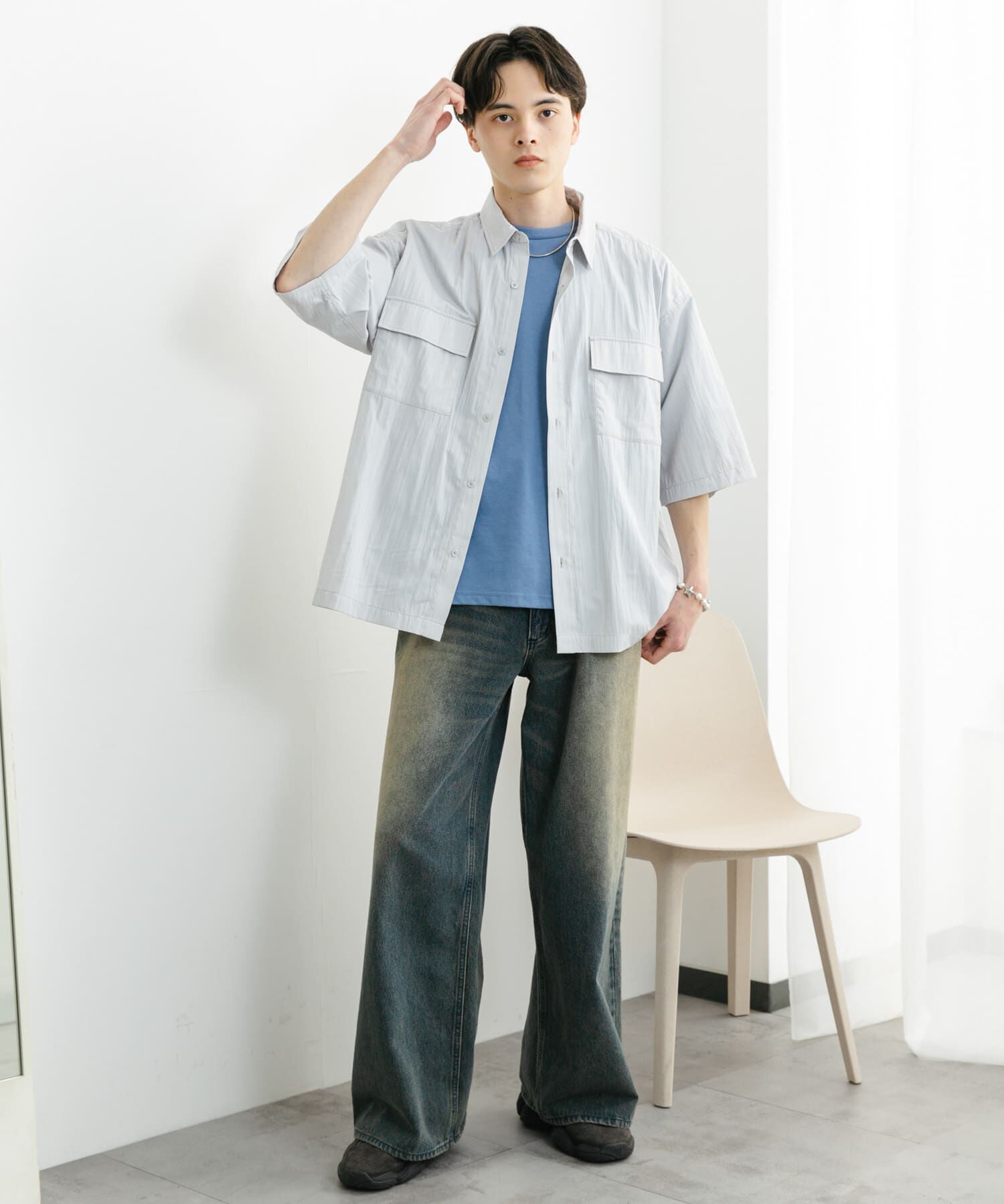 SENSE OF PLACE by URBAN RESEARCH「ワッシャーナイロンショートスリーブシャツ」|シャツ・ブラウス|