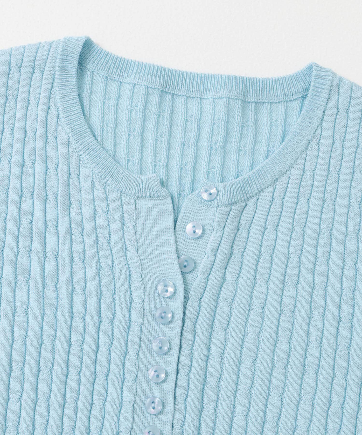 SENSE OF PLACE by URBAN RESEARCH「ヘンリーネックミニケーブルセーター(半袖)」|ニット・セーター|