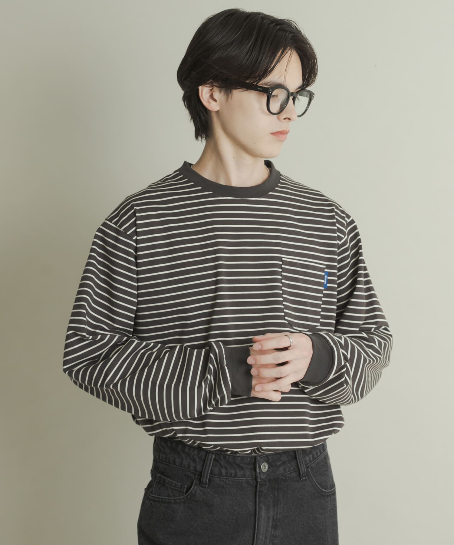 SENSE OF PLACE by URBAN RESEARCH「コットンクルーネックロングスリーブTシャツ」|Tシャツ・カットソー|グレー系その他