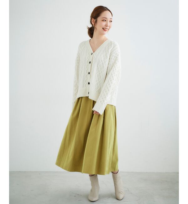 le.coeur blanc「フェイクスエードギャザースカート」|スカート|