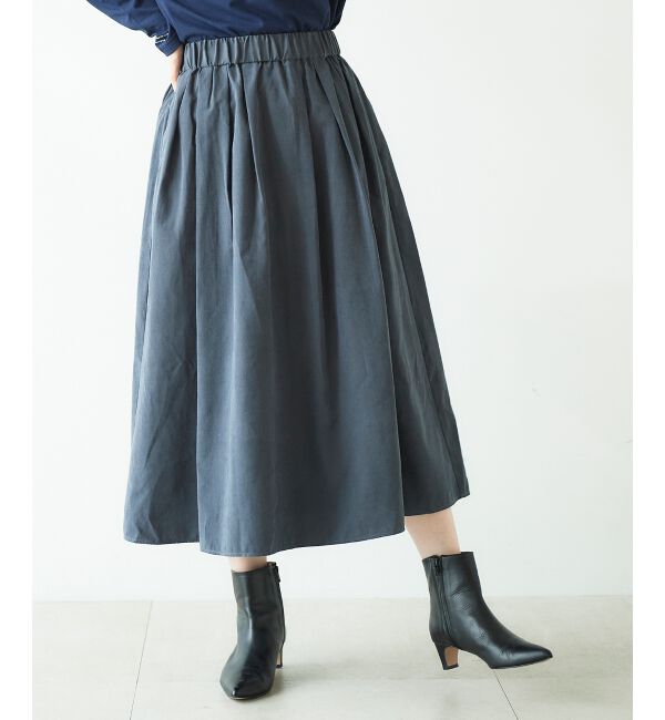 le.coeur blanc「フェイクスエードギャザースカート」|スカート|