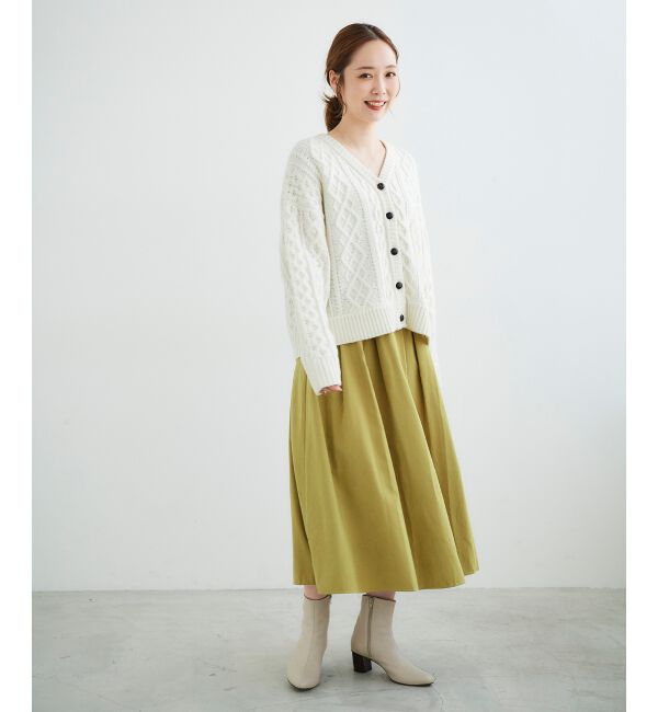 le.coeur blanc「フェイクスエードギャザースカート」|スカート|