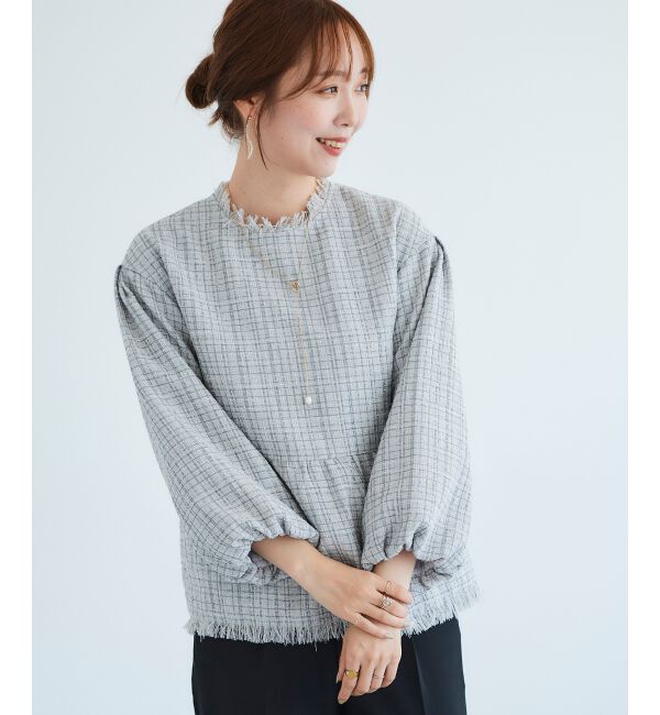 le.coeur blanc「ツイードペプラムプルオーバー」|プルオーバー|