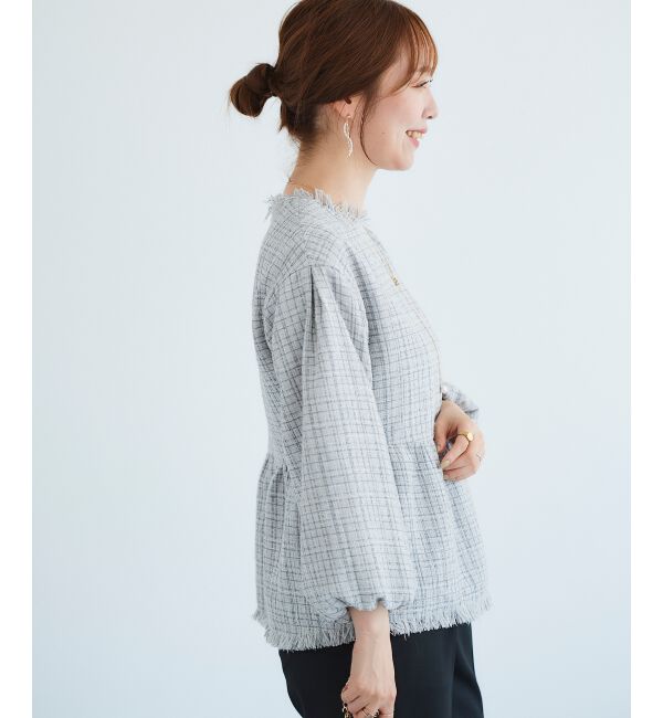 le.coeur blanc「ツイードペプラムプルオーバー」|プルオーバー|