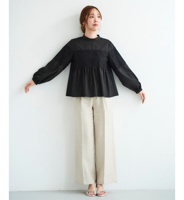 le.coeur blanc「Perle Peche ラメウエストリボンパンツ」|その他|