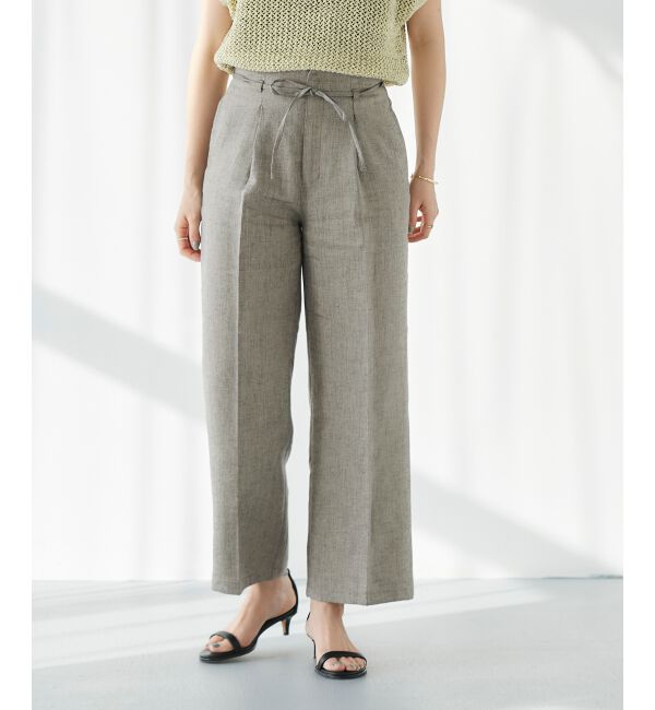 le.coeur blanc「Perle Peche ラメウエストリボンパンツ」|その他|