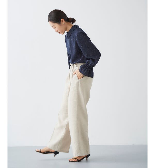 le.coeur blanc「Perle Peche ラメウエストリボンパンツ」|その他|