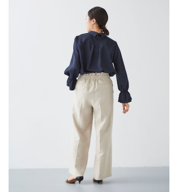 le.coeur blanc「Perle Peche ラメウエストリボンパンツ」|その他|