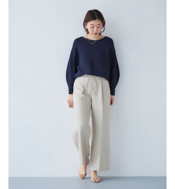 le.coeur blanc「Perle Peche ラメウエストリボンパンツ」|その他|