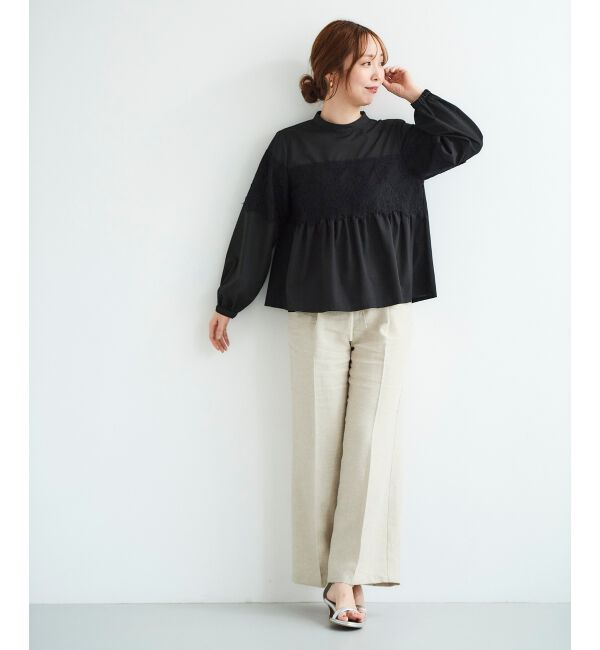 le.coeur blanc「Perle Peche ラメウエストリボンパンツ」|その他|