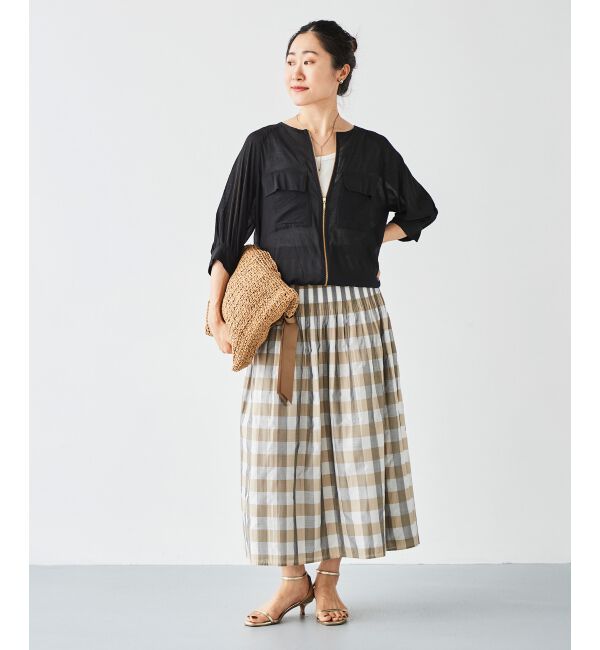 le.coeur blanc「チェック&times;ストライプシャーリングスカート」|スカート|
