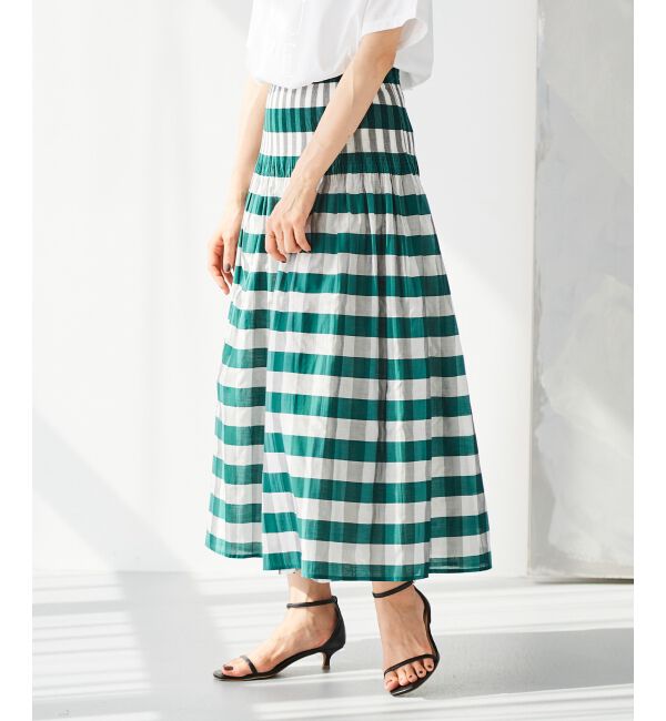 le.coeur blanc「チェック&times;ストライプシャーリングスカート」|スカート|