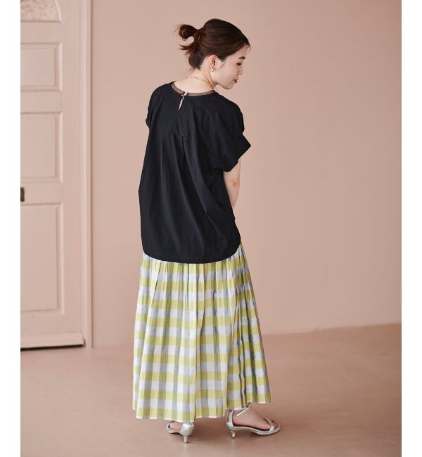 le.coeur blanc「チェック&times;ストライプシャーリングスカート」|スカート|