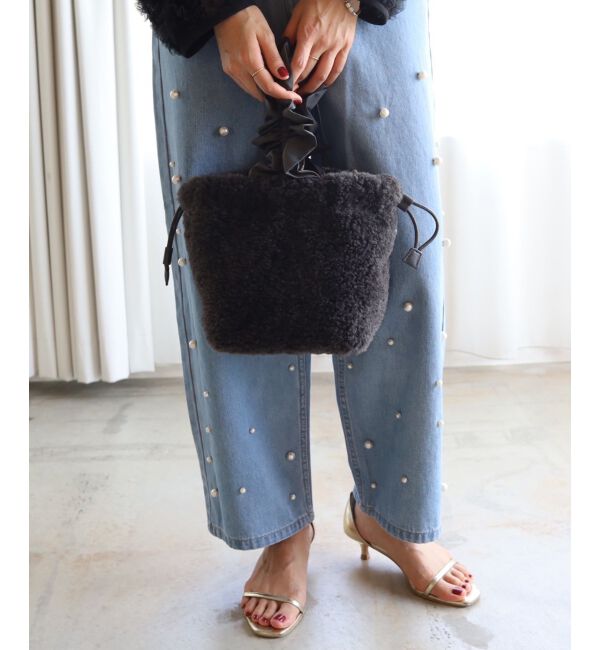 le.coeur blanc「フリルワンハンドルボアトート」|トートバッグ|