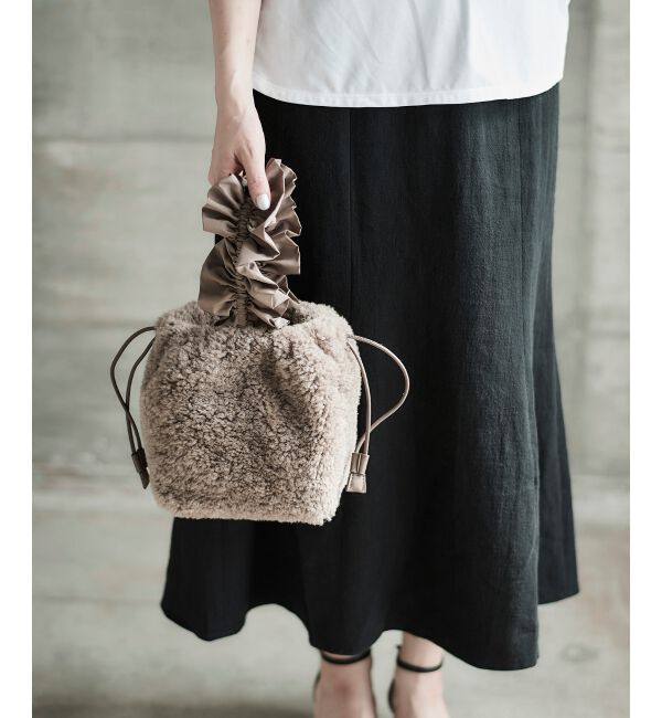 le.coeur blanc「フリルワンハンドルボアトート」|トートバッグ|