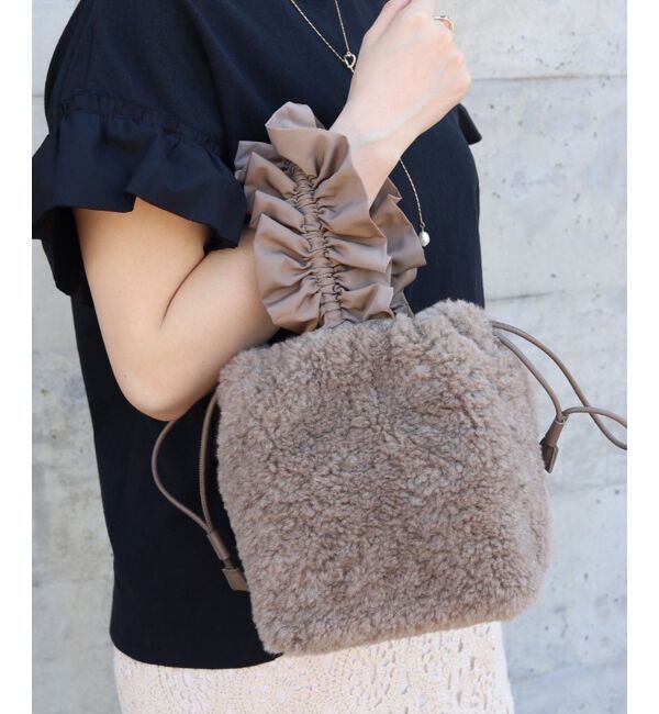 le.coeur blanc「フリルワンハンドルボアトート」|トートバッグ|