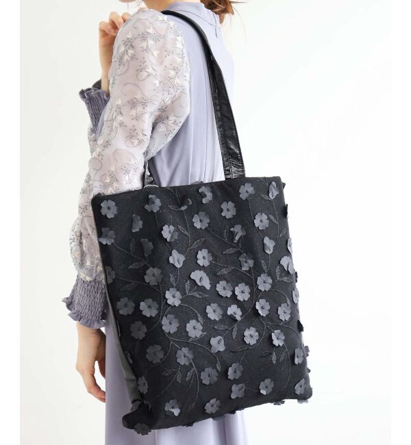 le.coeur blanc「チュールフラワーシンプルトート」|トートバッグ|