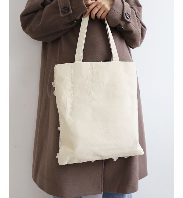 le.coeur blanc「チュールフラワーシンプルトート」|トートバッグ|