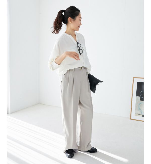  「ハイストレッチカルゼワッシャーベルテッドパンツ」|その他|