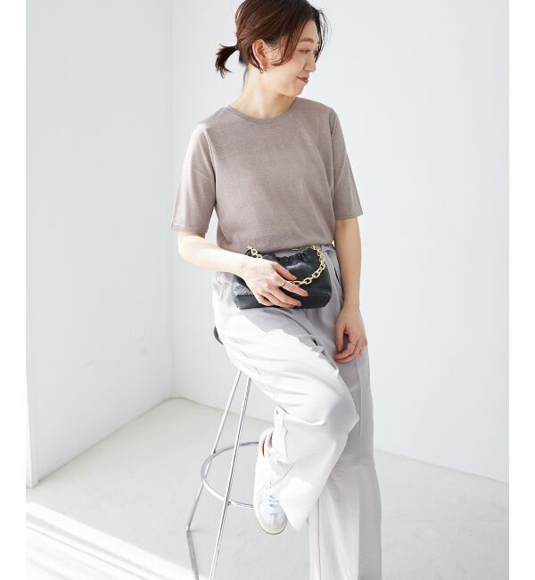 le.coeur blanc「《手洗い可能》シンプルラメＴシャツ」|Tシャツ・カットソー|