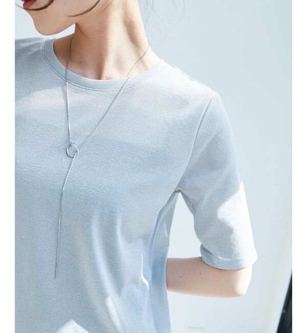 le.coeur blanc「《手洗い可能》シンプルラメＴシャツ」|Tシャツ・カットソー|