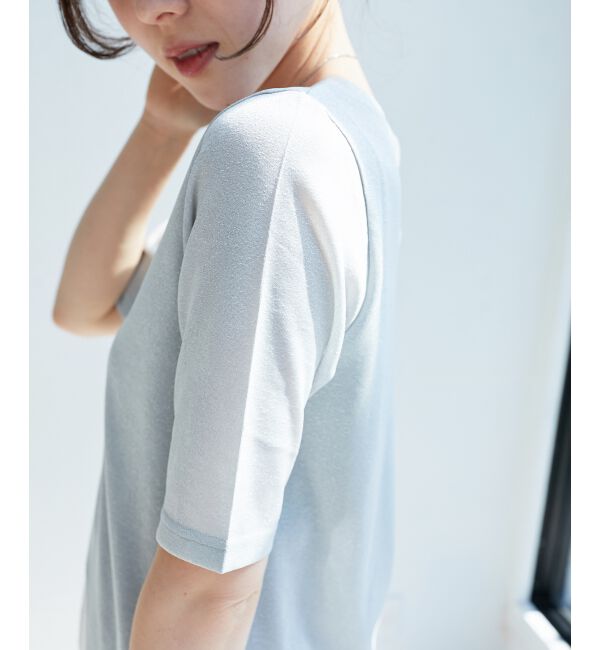 le.coeur blanc「《手洗い可能》シンプルラメＴシャツ」|Tシャツ・カットソー|