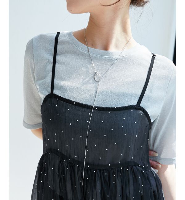 le.coeur blanc「《手洗い可能》シンプルラメＴシャツ」|Tシャツ・カットソー|